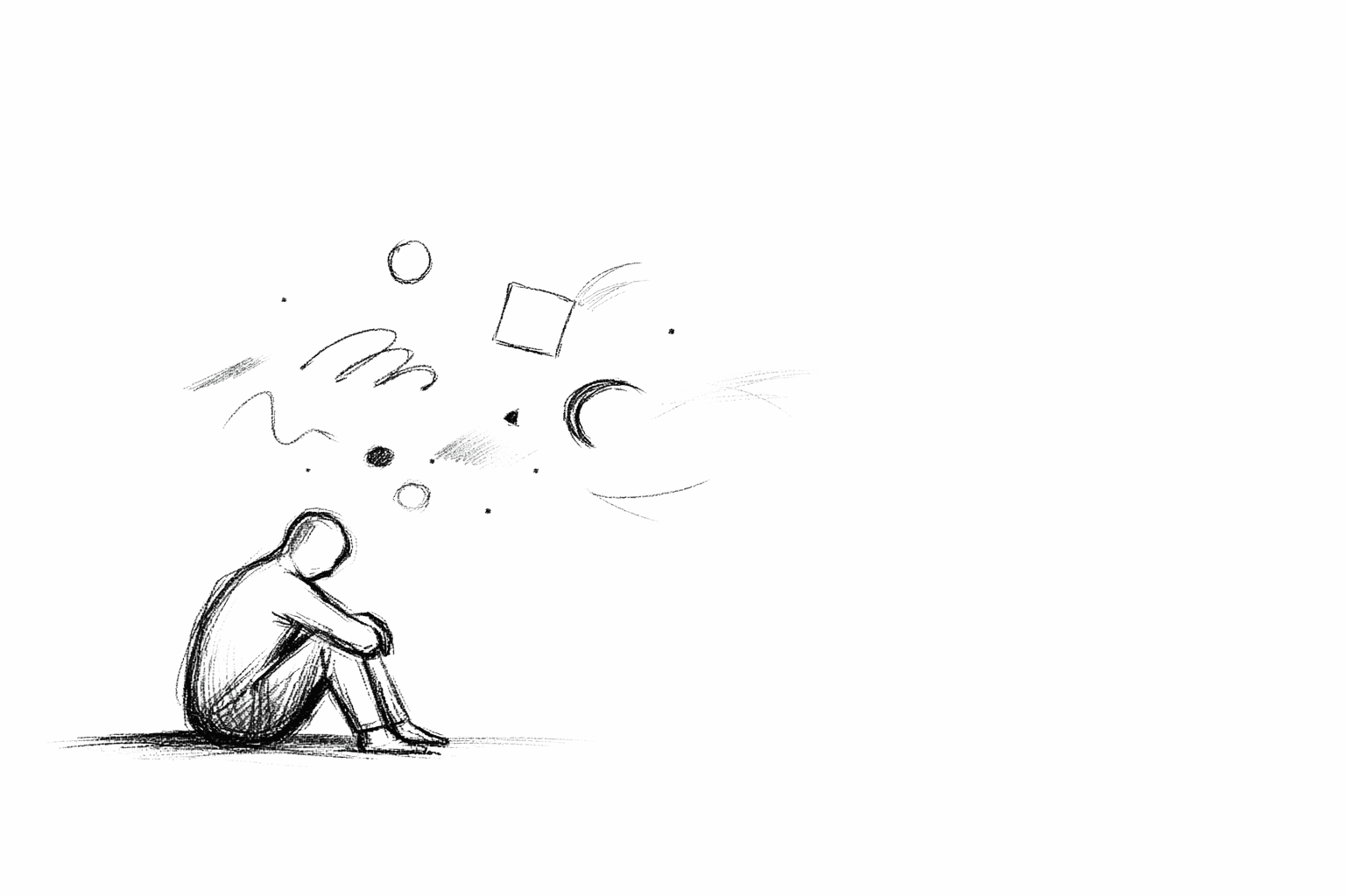 Person processing thoughts